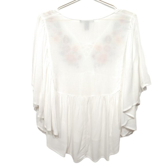 Forever 21 Floral Embroidered Peasant Top - Size Small - Picture 3 of 16